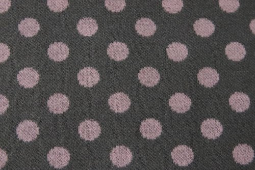 Baumwoll Strick - Punkte - grau/rosa